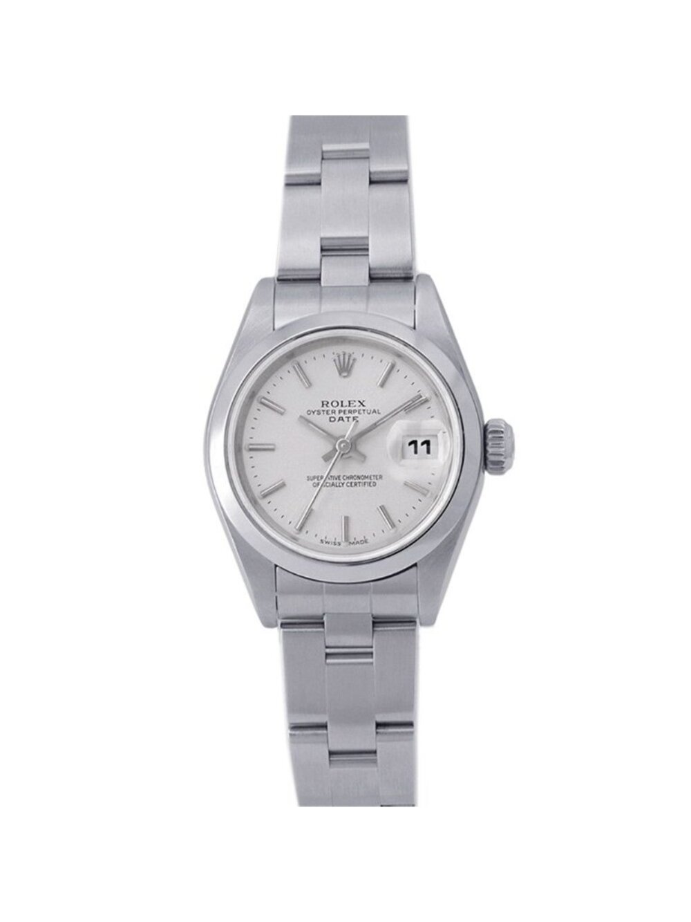 Rolex Oyster Perpetual Date Watch Silver Dial